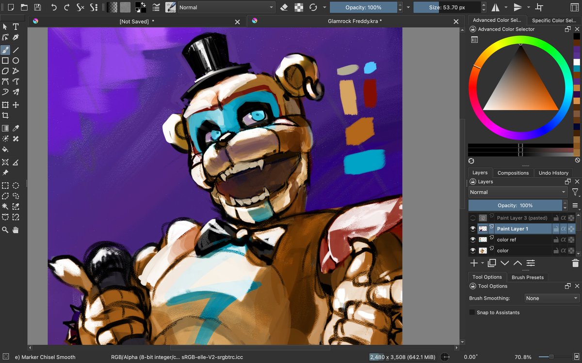 Freddy the Fatbear in process

#art #digitalart #krita #FNAF #FiveNightsAtFreeddys #securitybreach #fnafsecuritybreach #fnaffanart #freddyfazbear #WIP