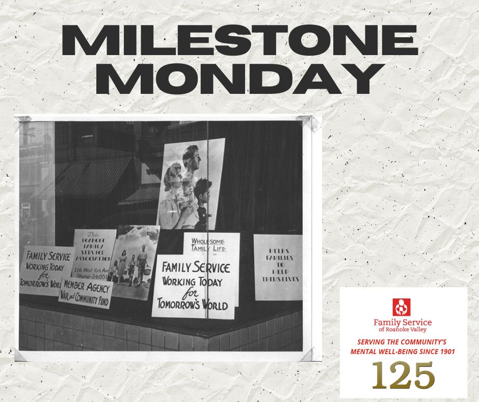 FamilyServiceRV's tweet photo. In 1938, with the urging of and with funding from the Junior League of Roanoke Valley, we amended our Charter and became the "Family Service Association." This is our front window located at 116 Kirk Avenue and we were licensed by the State as a Foster Care agency! https://t.co/2xBcfTs5jq