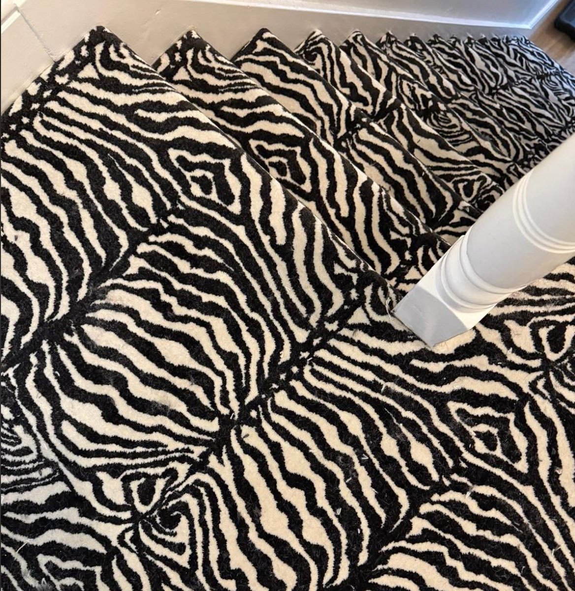 🦓This customer made a bold statement with her choice of the stylish #Zebra print design on her stairs.🦓
From the <a href="/HughMackaySales/">Hugh Mackay</a> Sovereign Wilton range - This collection includes a variance of styles from other animal print designs, to a traditional tartan. 
#Shoplocal