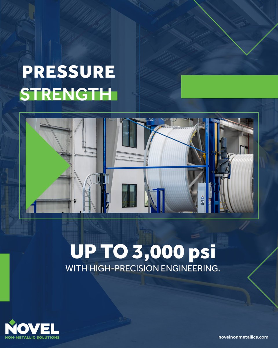 NovelNMS's tweet photo. Pressure performance in Novel Non-Metallic Solutions Reinforced Thermoplastic Pipes (RTP) is achieved through integrated engineering.

يتم تحقيق أداء الضغط في الانابيب اللامعدنية لشركة نوفل الحلول غير المعدنية من خلال هندسة متكاملة، ومواد متقدمة واختبارات صارمة. https://t.co/7dGz0jCK1W
