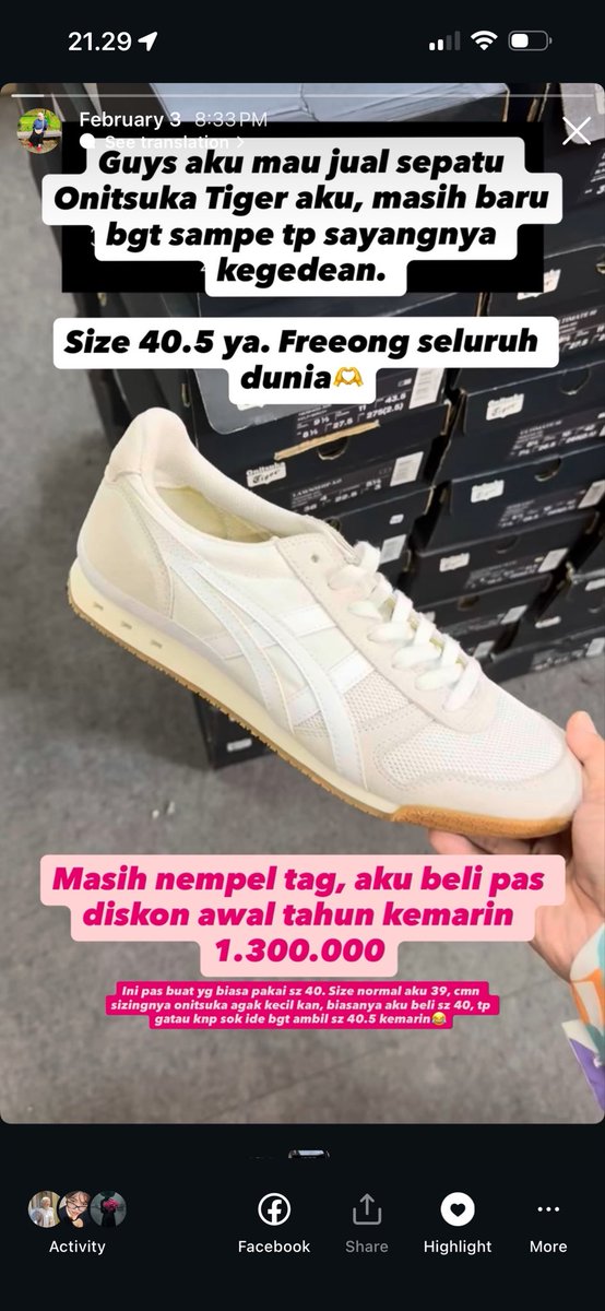 bilqisfl__'s tweet photo. Guys aku mau jual sepatu Onitsuka Tiger aku, masih baru bgt sampe tp sayangnya kegedean.
Size 40.5 ya, pas buat yang biasa pakai sz 40. Freeong seluruh dunia!

Masih nempel tag
IDR 1.300.000

#sepatupreloved #wts #OnitsukaTiger #sneakerspreloved https://t.co/ZTXAyY8tun