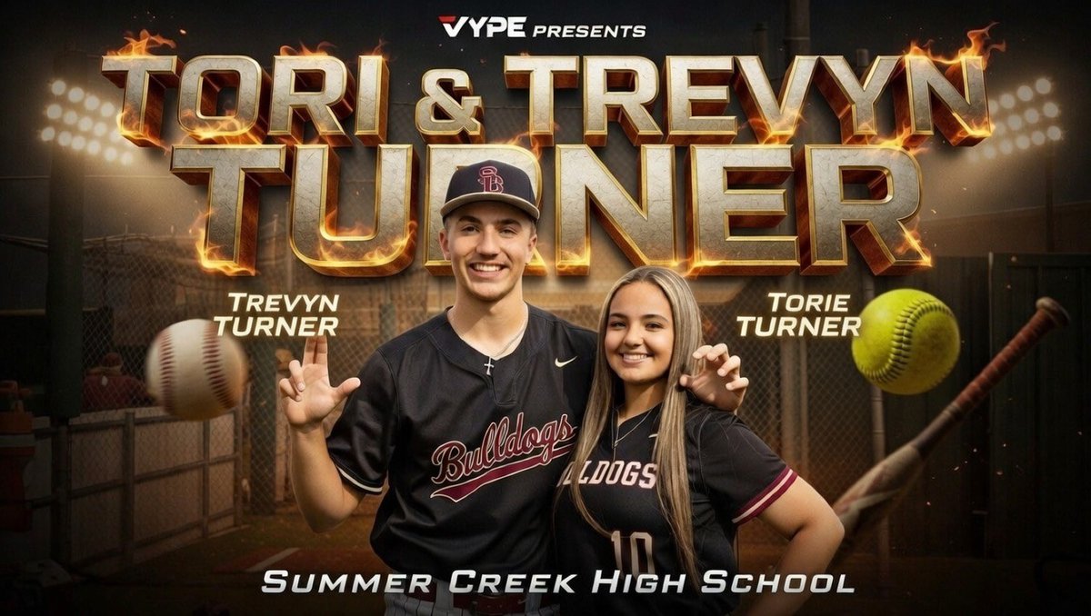 vypehouston's tweet photo. SIBLING SYNERGY: Summer Creek's Torie and Trevyn Turner a DI Duo

At Summer Creek High School, the Turner name carries some weight.

Torie and Trevyn Turner may have different personalities, but they share the same competitive fire — and an unbreakable bond.

Torie is the life of the party. Her brother Trevyn is laser-focused on his future and grounded in his faith.

Meet the Turners. @TxHS_Baseball @TxHS_Softball 

CLICK HERE: https://t.co/12zI4BjvIH