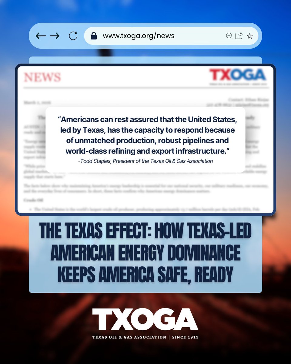 Texas Oil & Gas Association tweet media
