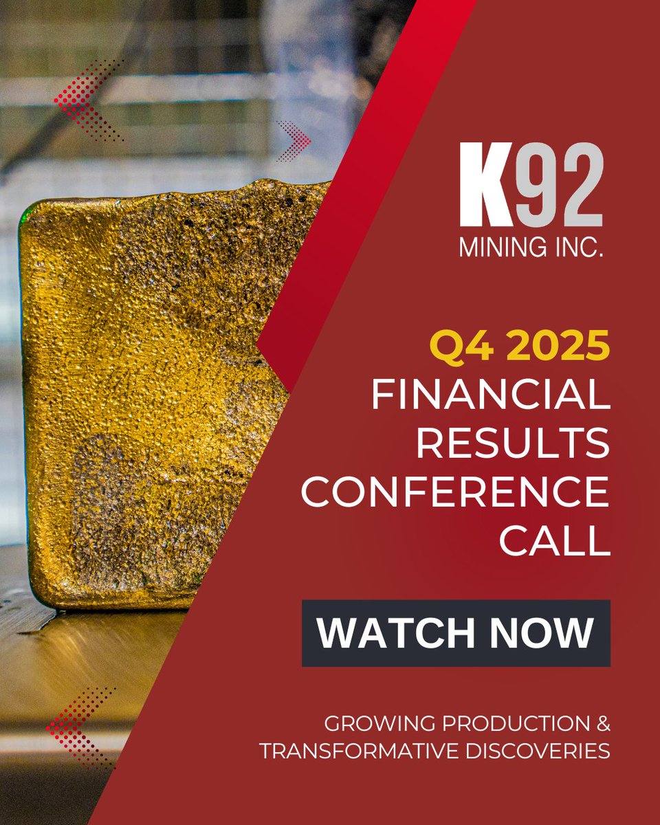 K92 Mining Inc. (KNT:TSX, KNTNF:OTCQX) tweet media