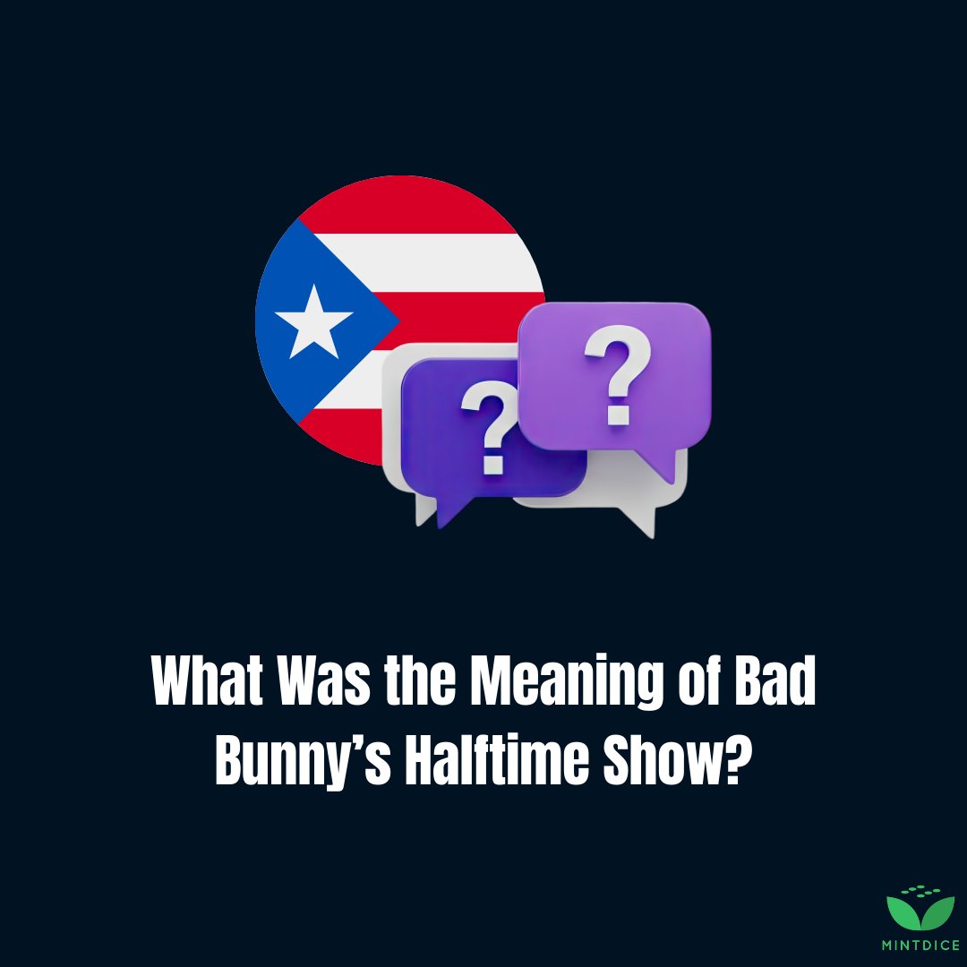 Bad Bunny's Super Bowl show wasn't just reggaeton—it was Puerto Rican resistance in plain sight: sugarcane fields, blackouts on poles, the "banned" flag. America means all of it. Full breakdown here:

mintdice.com/blog/what-was-…