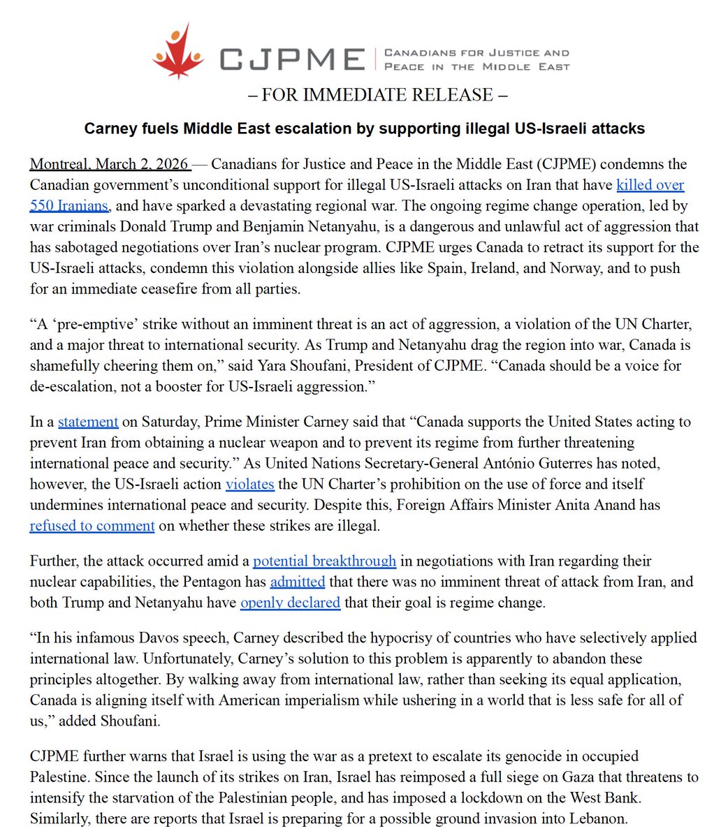 Canadians for Justice and Peace in the Middle East tweet media