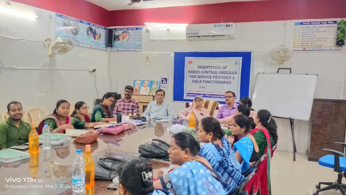 BrahmapurCorp's tweet photo. Focused on PEP protocols, vaccine management, surveillance, reporting & community awareness to strengthen rabies prevention and move towards zero rabies deaths. 🐾💉
#RabiesControl #PublicHealth #ZeroRabies #Berhampur https://t.co/HDaZUU9jyU