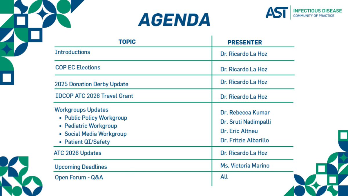 Infectious Diseases Community of Practice - AST tweet media