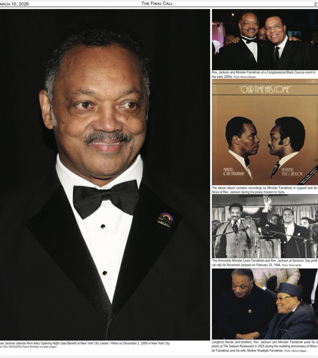 Peace. The Publisher Of Peace, Our Beloved, The Honorable Minister Louis Farrakhan Celebrates The Life And The Legacy Of The Late Great, Reverend Jesse Jackson Sr. 

Gone, But Never Forgotten. 

Please keep his entire family in your thoughts and prayers.