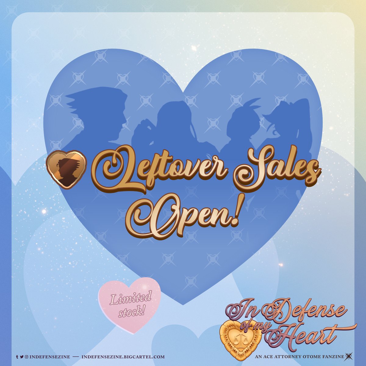 💛 LEFTOVERS OPEN 💛

Make your way to the courtroom for your last chance to grab some goodies before they are gone forever!

indefensezine.bigcartel.com