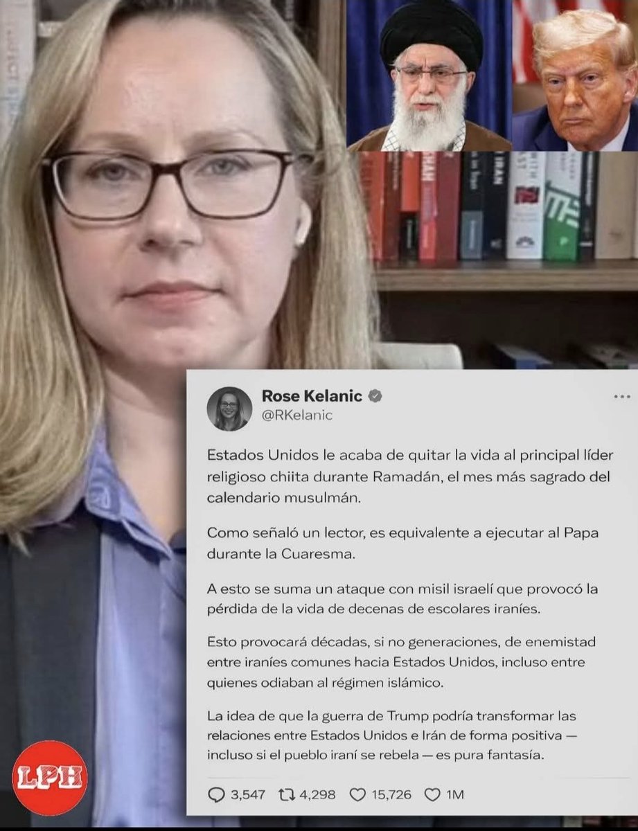 Analista politica #USA, comenta errores del gobierno #Trump en ataque militar a la República Islámica de #Irán:
1). Matar al #Ayatollah en #Ramadan, equivale a matar al #Papa  en #Cuaresma.
2). La #muerte de mas de 140 #niños por #bombardeo de #escuela. 
facebook.com/share/p/1CUZ9t…
