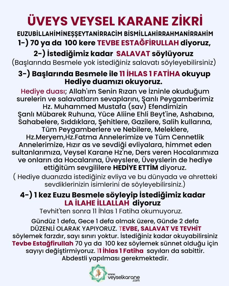 ozlemokuul's tweet photo. Ama hangi zikir? Diye sorulduğunda Peygamberimiz Hz. Muhammed'in öğrettiği Tevhit zikridir.Kur'an da toplam ayetlerin her 23 ayetinden biri Allah'ı anmayı öğütlemektedir.
Üveys Veysel Karane Zikri'ni Yaşamanız Gerekir!
Yaşa ve Gör!https://t.co/5eddhoipmx
#salavat #tevhit  #zikir https://t.co/CPAeJ77aSO