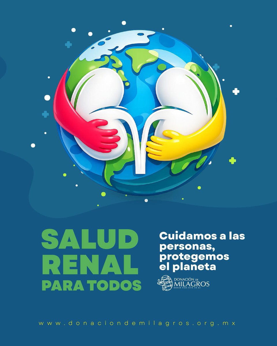 Este mes celebramos el Día Mundial del Riñón, la enfermedad renal crónica es un desafío mundial que ha crecido sin control y afecta a 1 de cada 10 personas en todo el mundo, por lo que te estaremos presentando información para prevenirla, detectarla y/o controlarla
#mesdelriñon