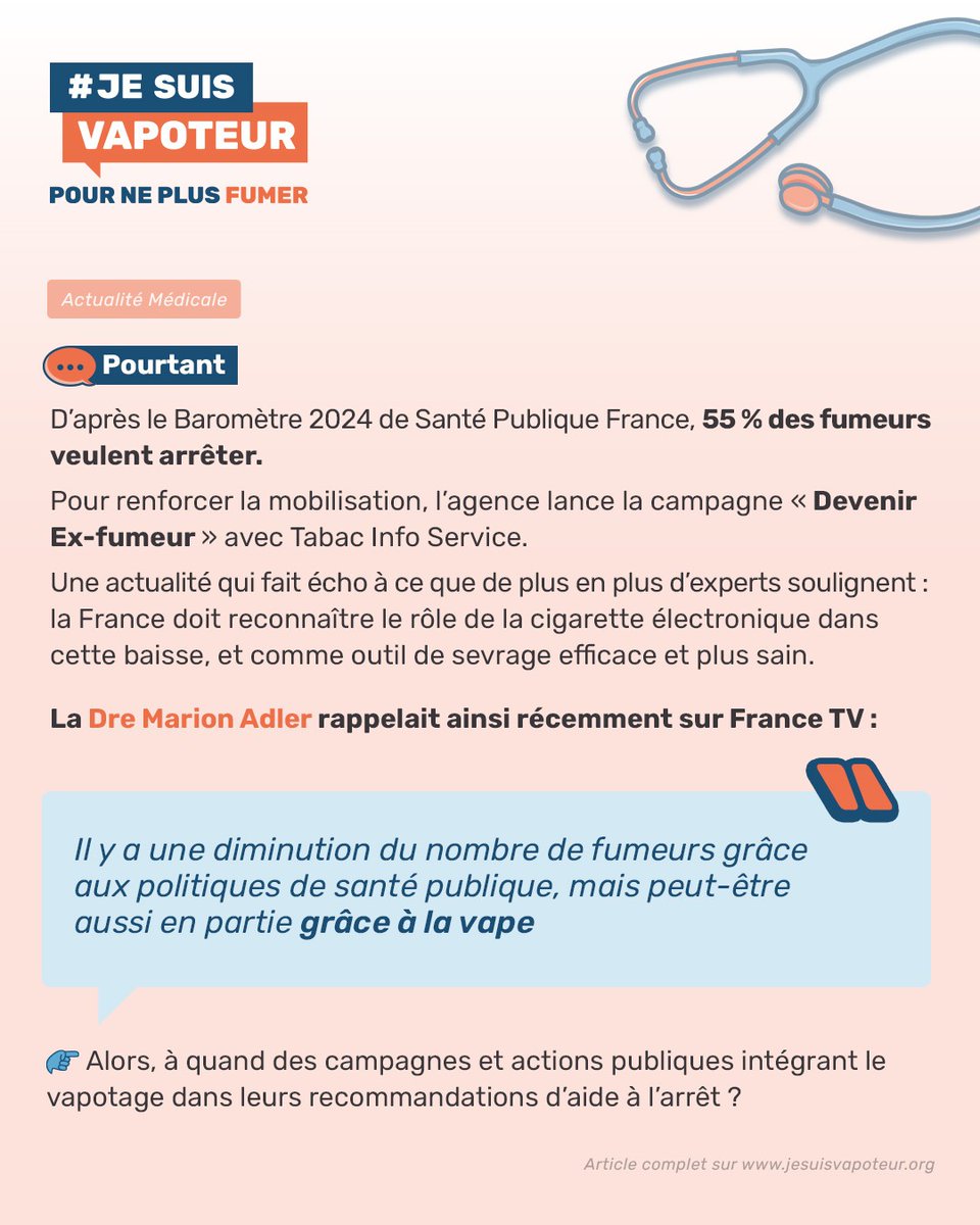 Nouveaux chiffres 2023 : Santé Publique France actualise ses données sur la mortalité du tabagisme en France.

Toutes les précisions dans notre article dédié 👉 jesuisvapoteur.org/68000-morts-du…