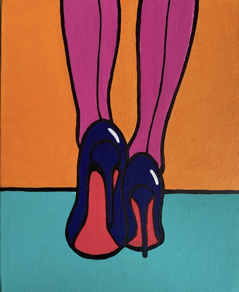 ‘Step Aside Darling’ acrylic on deep canvas. A smaller work at 10 x 8” but would be happy to create a larger piece if anyone is interested. DM me.  I used to be the model for these paintings but those days are gone guys.  I’m ok with that 😉 #popart