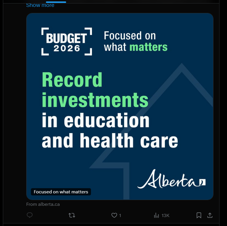 EldestGhostkill's tweet photo. If @YourAlberta is so proud of their budget why won't they allow comments on their post? Hmmm https://t.co/9h1lJzCugN