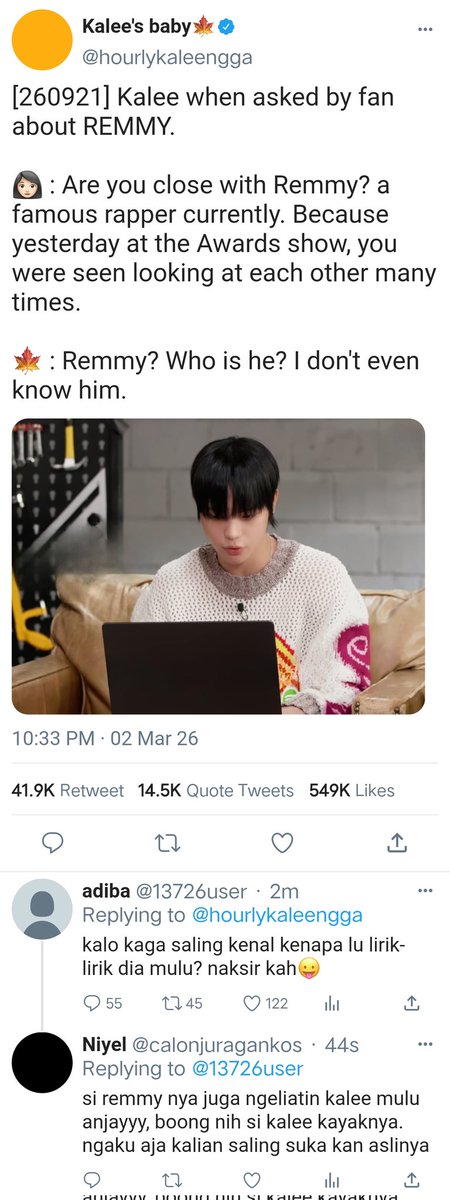 iamgrootdaily's tweet photo. – lemme coaching you. 

Kalee si artis yang suka tantangan, malah ketemu sama Remmy si rapper yang paling gak suka ditantangin. 

ryulyul / rulnyul one tweet au. https://t.co/dv49nrcIeB