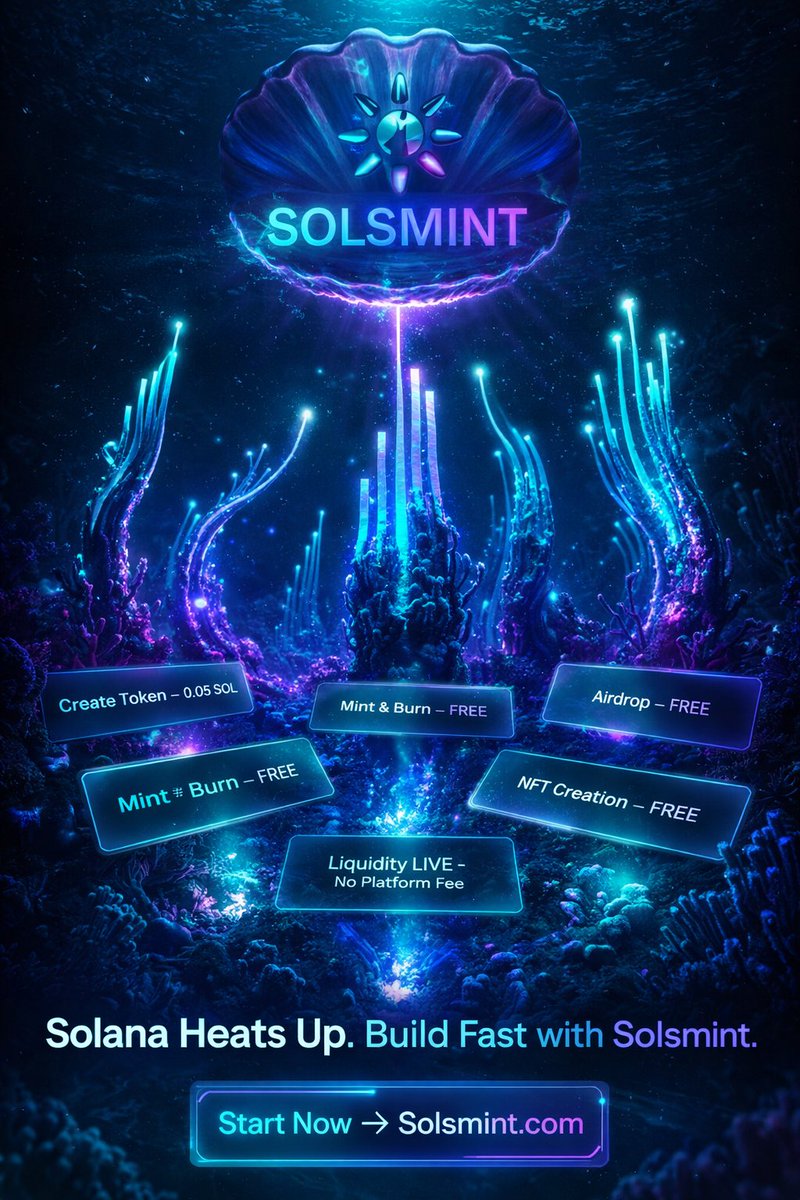 solsmint's tweet photo. @0zhende ⚡ Simplified token launch
Create at 0.05 SOL
All tools free
Liquidity routed to Raydium without platform fees
https://t.co/n42rZMTqHM
#TokenCreator #Web3Platform #Solana https://t.co/YSK5ntw3V1