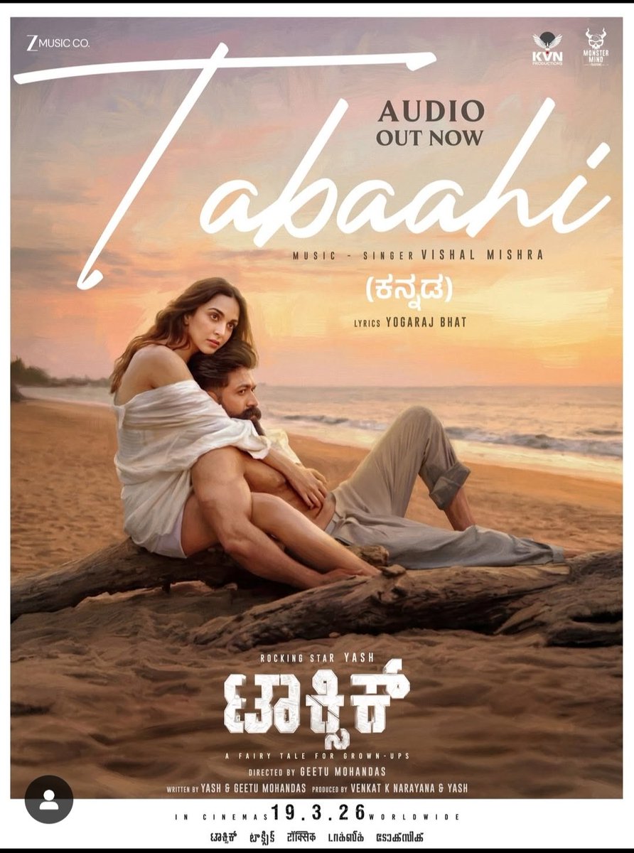 yogarajofficial's tweet image. The Sound of Tabaahi - Toxic 

youtu.be/-G6zj5Fg6_U?si…

Music and Vocals - @vishalmishraofficial
Lyrics - @yogarajbhatofficial 

#tabaahi #toxiconmarch19th #yash #vishalmishra #YogarajBhat