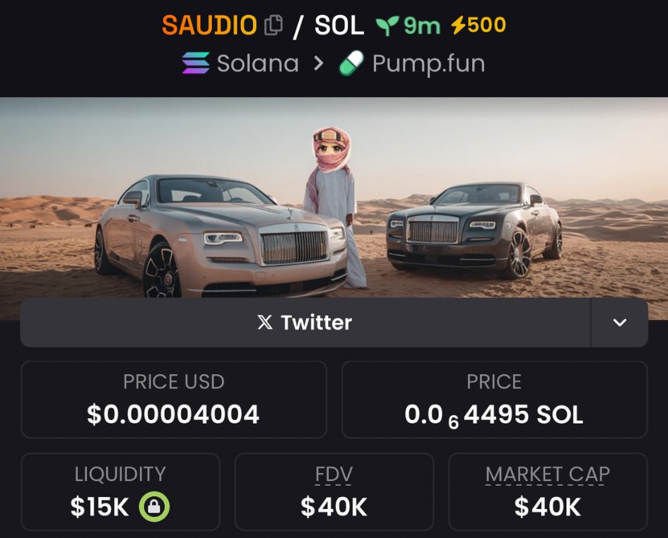 FomoChemist's tweet photo. Spotlighted $SAUDIO at $40K Mcap in my alpha Tg
DFZ1uSS9y2Cxr1sT8Hc9j75jFqepFJ1gUdZPKx8Tpump
#SAUDIO #memecoin #solana https://t.co/YIGClR1bpz