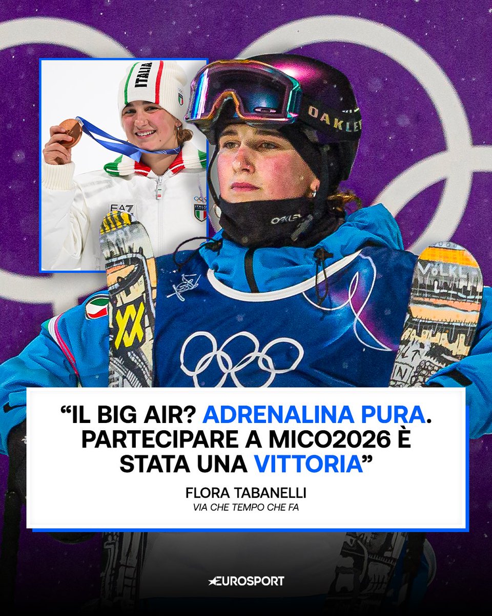 Eurosport_IT's tweet photo. Dolci ricordi di un bronzo olimpico 🥹🥉

Flora Tabanelli ospite a “Che Tempo Che Fa” racconta il suo percorso olimpico e il suo rientro alla normalità. Il prossimo obiettivo? La maturità. Ora non si può più rimandare 😁

#MilanoCortina2026 #BigAir #Tabanelli https://t.co/38rAjWLad3