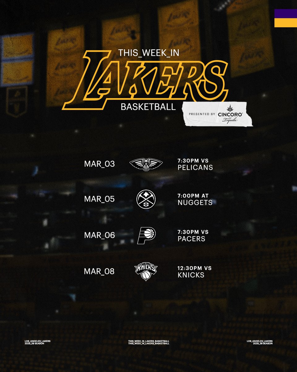 Lakers's tweet photo. Full week ahead 

@cincoro x #LakeShow https://t.co/I9kZBh3Nel