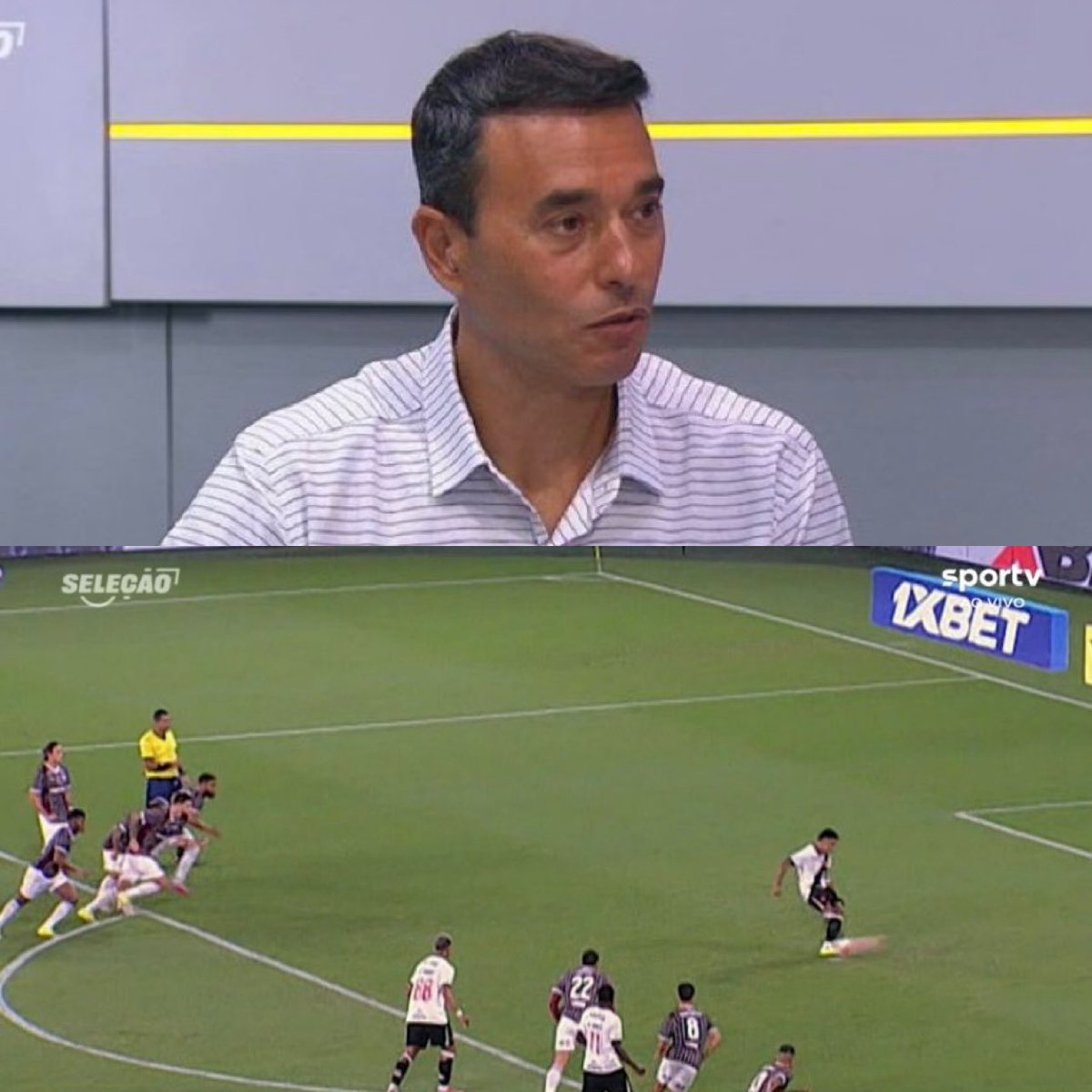 golsdobrasil1's tweet photo. "A invasão do Samuel Xavier é clara. Na frieza da regra, esse pênalti do Vasco deveria ser cobrado novamente."

— André Rizek, no Sportv.
📸 Reprodução/Sportv https://t.co/sRJQcMshVS