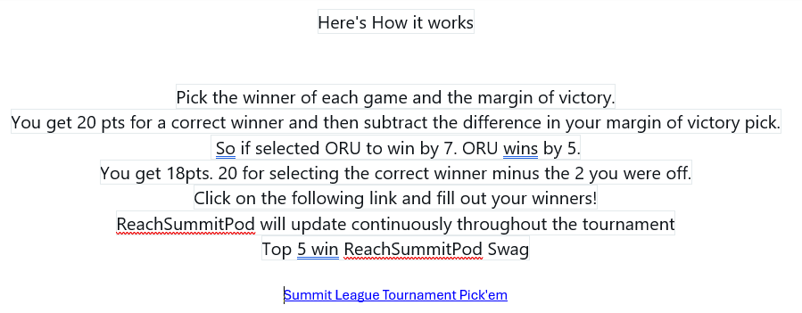 Here it is, the much anticipated #ReachSummitPod bracket challenge. 

Slightly different this year, pick using attached google doc, DO NOT DM
After 1st round lists all potential choices so pay attention to previous round winners

docs.google.com/forms/d/e/1FAI…