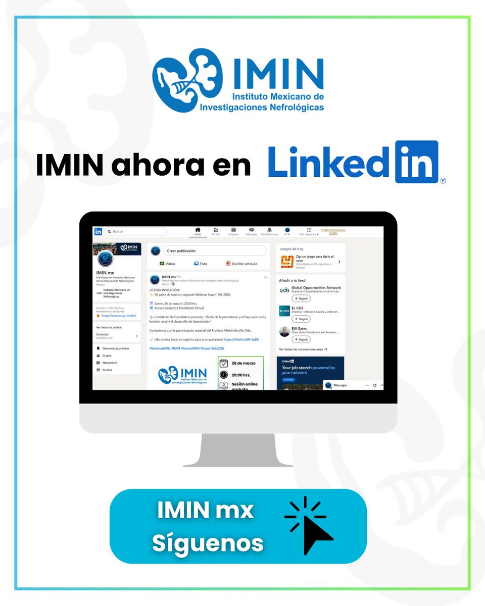 IMINmx's tweet image. 🖥 El IMIN amplía su presencia digital y ahora también está en LinkedIn, un espacio profesional donde compartiremos noticias, actividades académicas y contenido relevante para nuestra comunidad.

🔗 Conéctate con nosotros: linkedin.com/in/imin-mx-400…

#IMIN #IMIN2026 #SomosIMIN