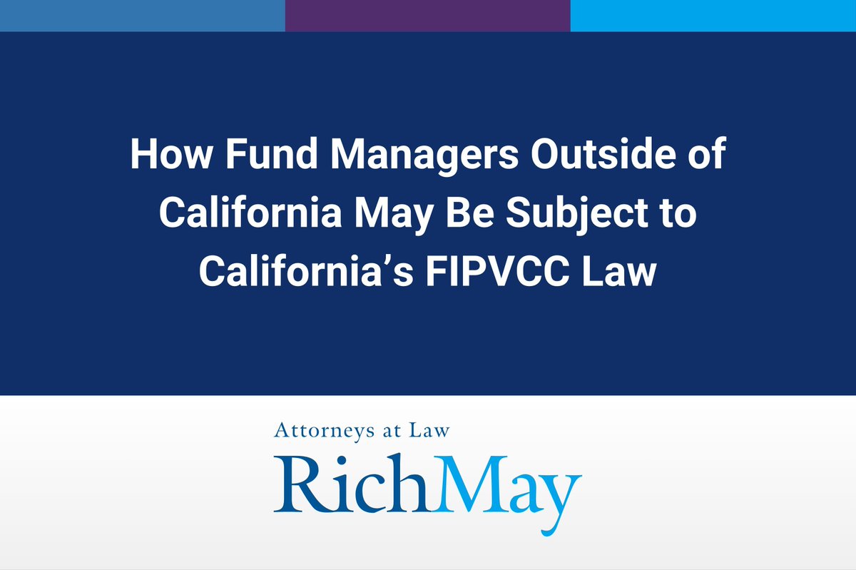 Our team is sharing timely insights on California’s new Fair Investment Practices Venture Capital Companies Act, FIPVCC, and why fund managers outside California should pay close attention: bit.ly/4u33nsb 

#VentureCapital #FundManagement