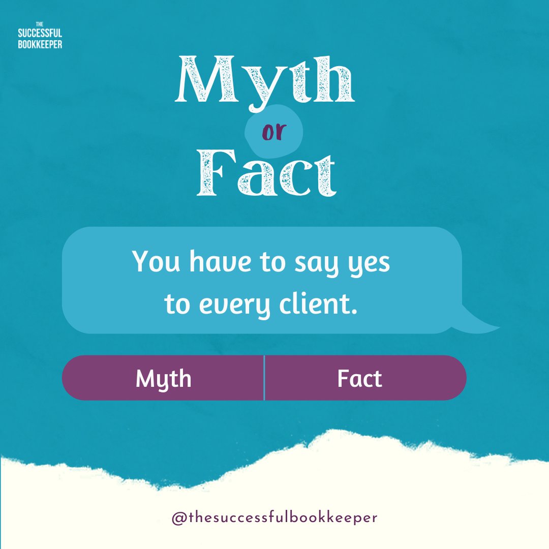 thesuccessfulbk's tweet image. Myth: You have to say yes to every client.
Fact: Saying no to the wrong ones makes space for better fits.

Every yes shapes your workload. Protect your time and standards so you can attract clients who value your work.

#BookkeeperLife #ClientFit #BookkeepingBusiness