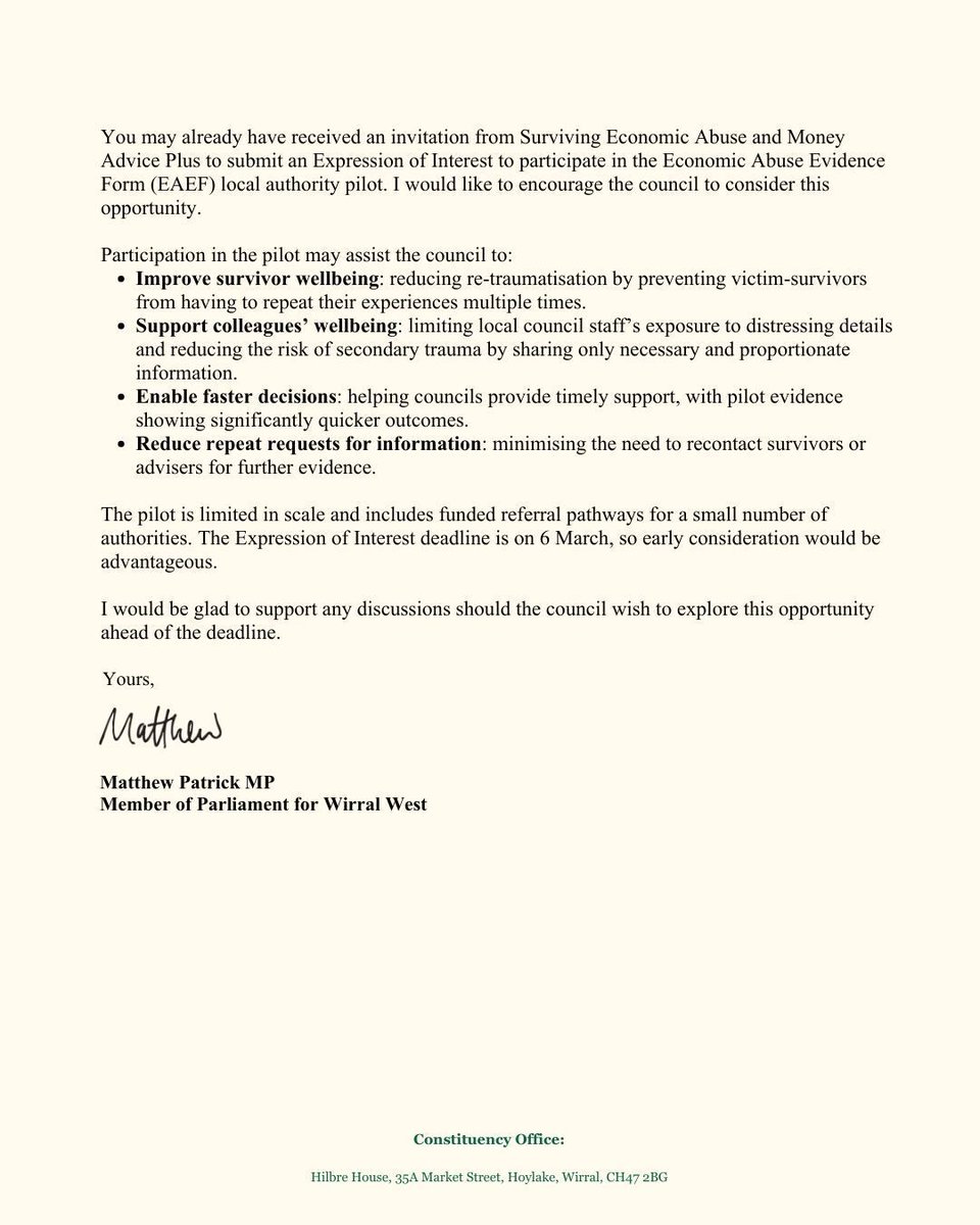 Matthew Patrick MP tweet media