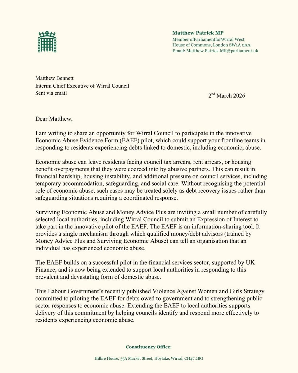 Matthew Patrick MP tweet media