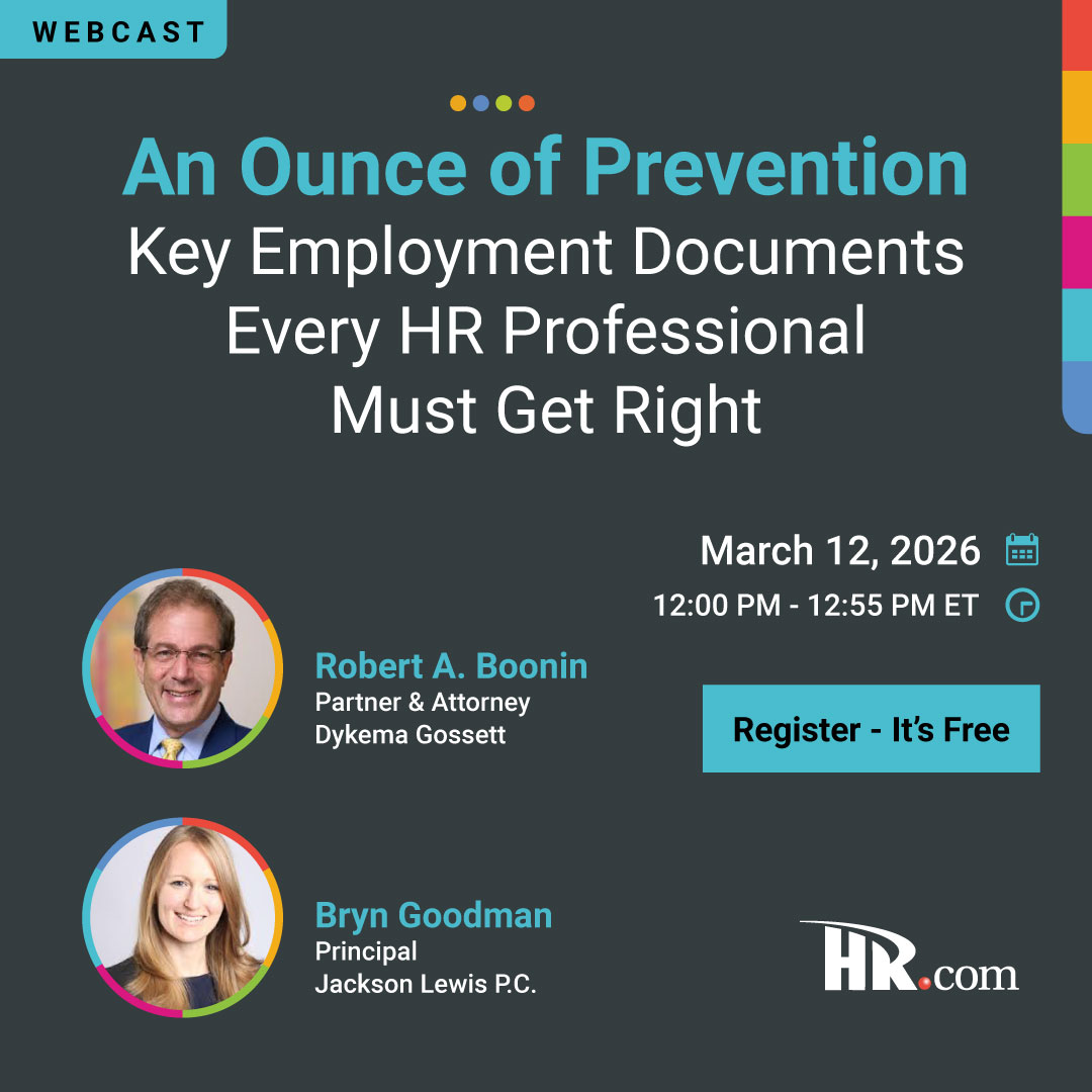HRdotcom's tweet image. Small mistakes in employee documents can lead to big legal risks. Join us March 12 to learn how to strengthen offer letters, arbitration clauses, non-competes, and separation agreements — before costly issues arise. okt.to/JI0DS6
#HRCompliance #EmploymentLaw