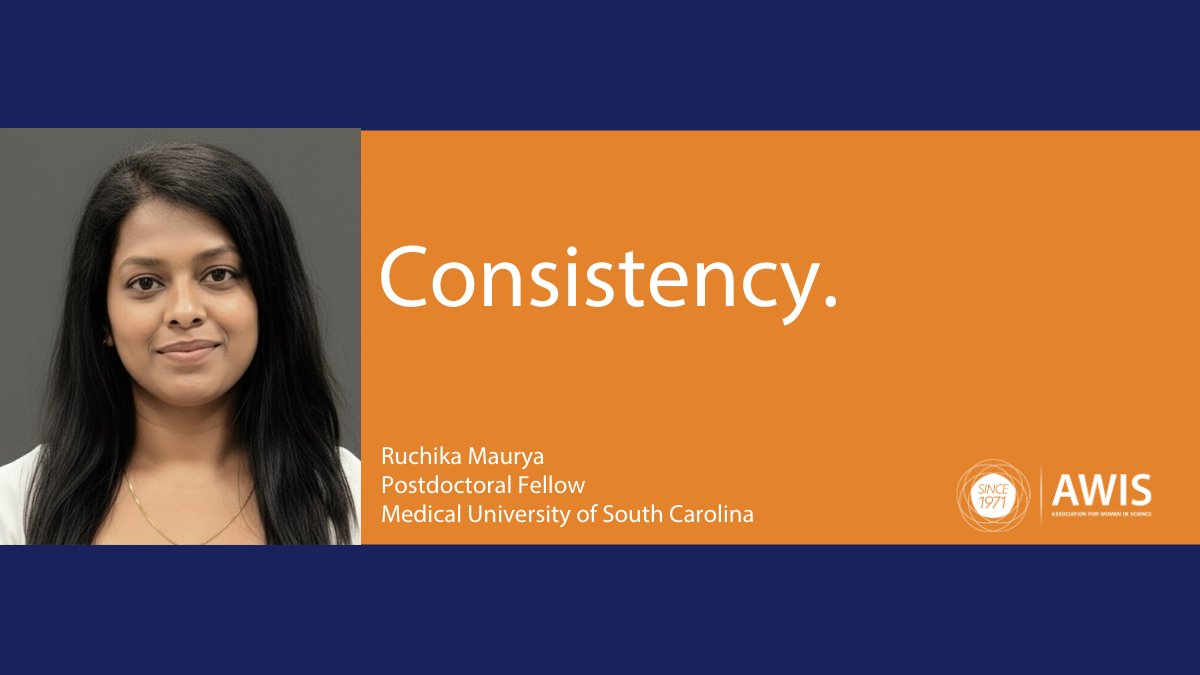 AWISNational's tweet image. Ruchika Maurya is a postdoctoral fellow at @MedUnivSC, specializing in host–microbiome–immune interactions in T1D. She has learned that sustained effort, no matter how small, is essential to maintaining progress and growth. awis.org/project/awis-m… #WomenInScience #MemberMonday