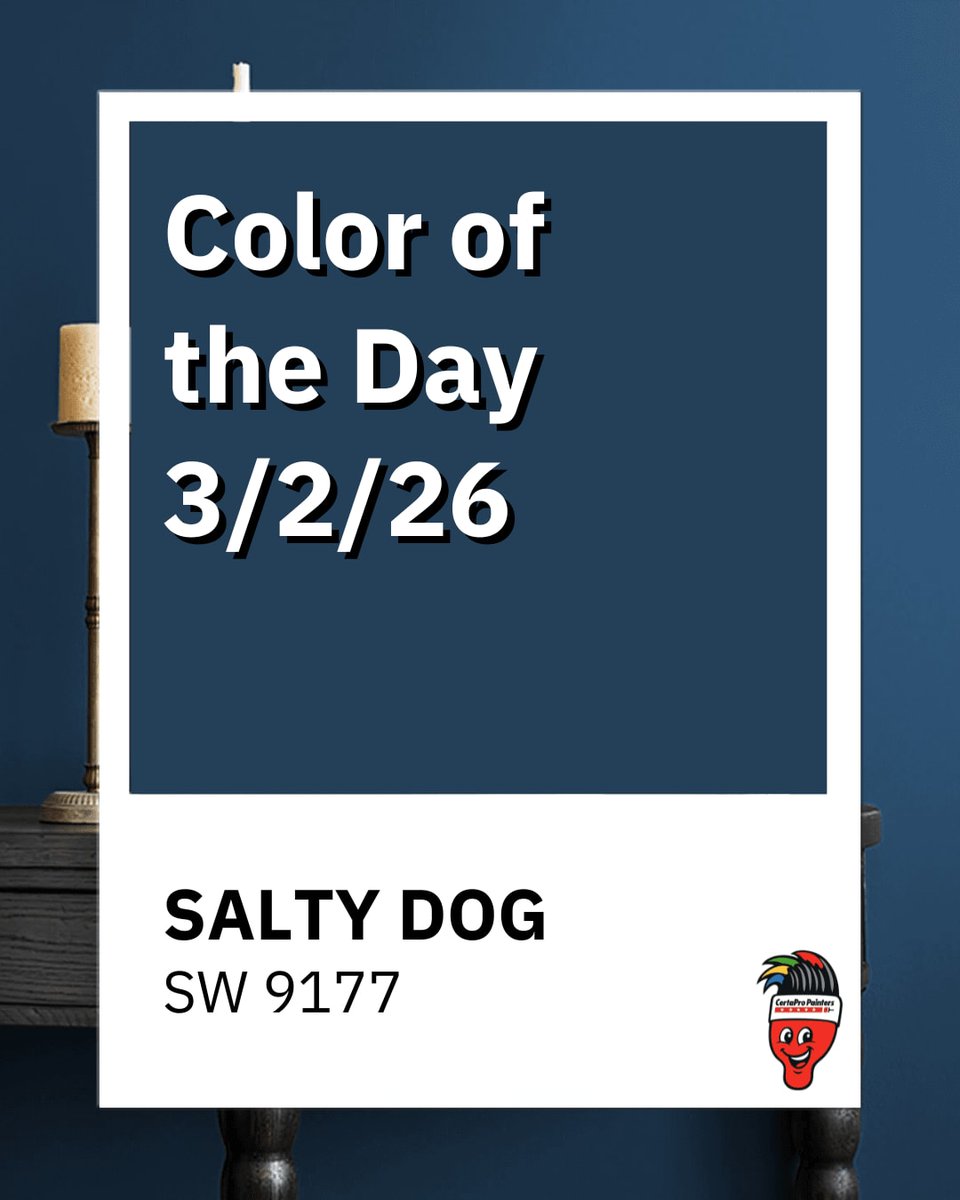 CertaPro_'s tweet image. Bristles says:
“Bold, balanced, and built to impress.”

#ColorOfTheDay #BristlesSays #SaltyDog #SherwinWilliams #CertaProPainters #ColumbusOH #InteriorPainting #ExteriorPainting #AccentWall #ColumbusHomes #ProfessionalPainters #BoldColors