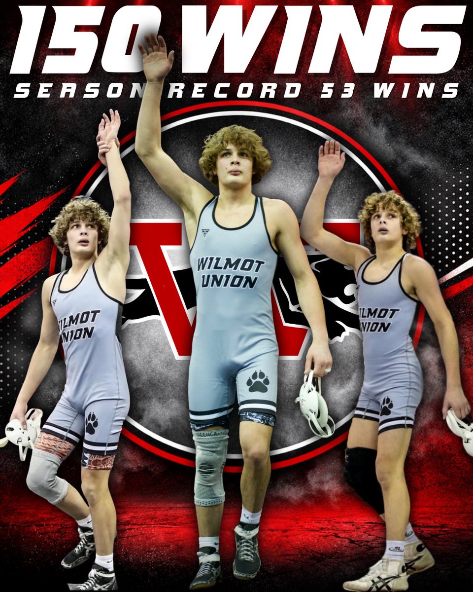 Willie du Chemin ties the school record for career wins at 150 as a Junior and breaks his own record with 53 wins in a season! Congrats Willie!
