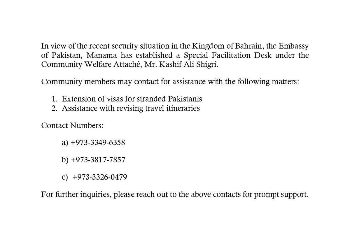 Pakistan Embassy Bahrain tweet media