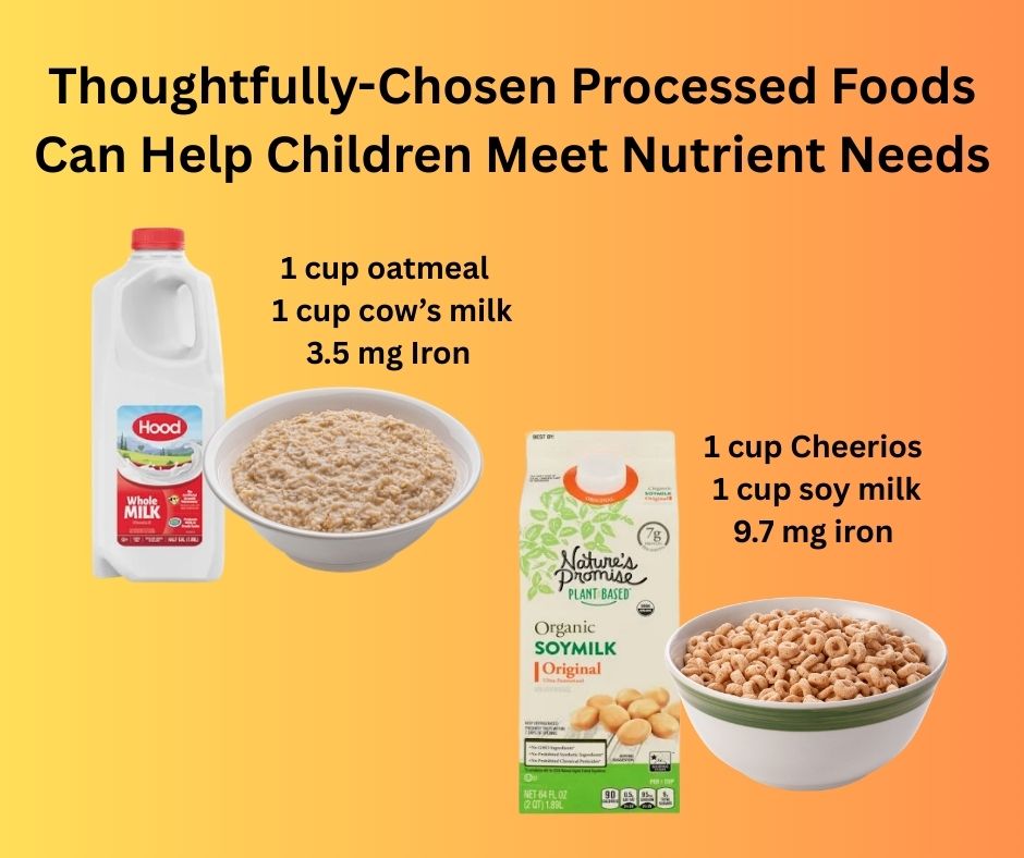 TheVeganRD's tweet photo. Iron deficiency is common in young children esp if they drink too much cow’s milk. Choosing soy milk and pairing it with a fortified cereal can boost iron intake significantly. (Yes, both are “processed” foods. They are also healthy #realfood.) https://t.co/x1EyuTImOY