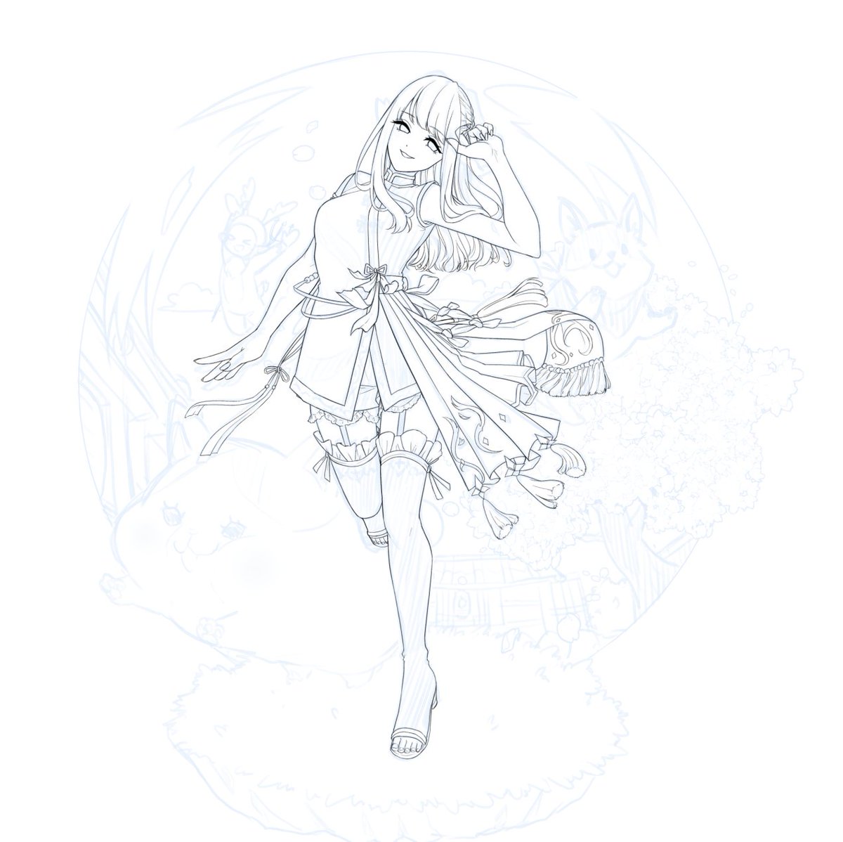 線画がめちゃ進んだ◎💮💯