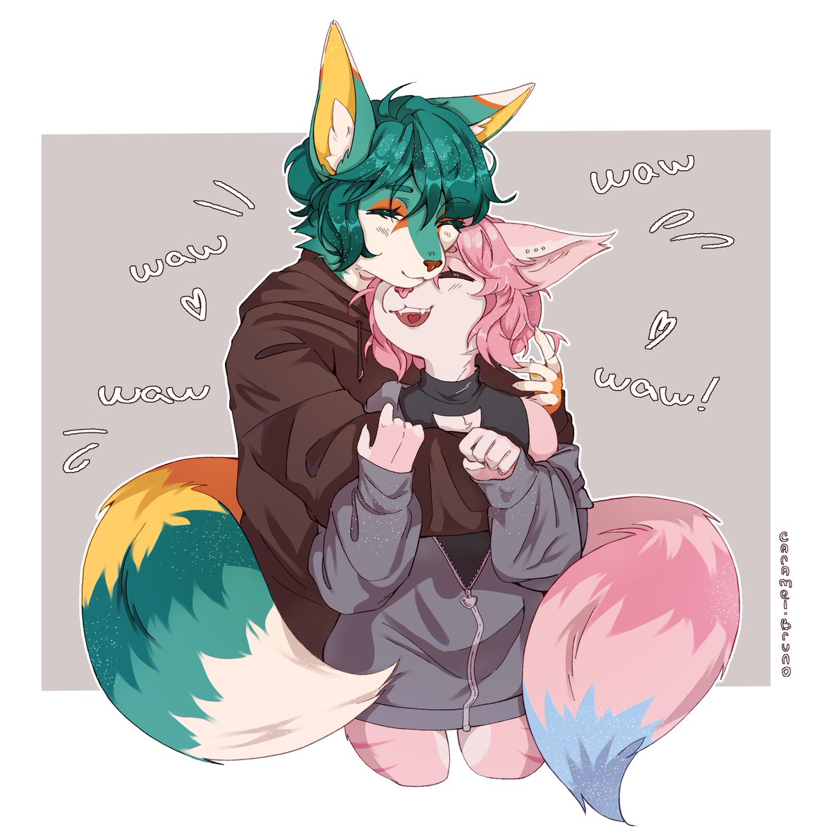 CaramelBrunoArt's tweet photo. Hugging Commission for @Rim_Real_ 

#furryartist #furryartwork #furry #digitalart #art #digitaldrawing #commision #smallartist #VGenOpen https://t.co/KaKQvNgVBc