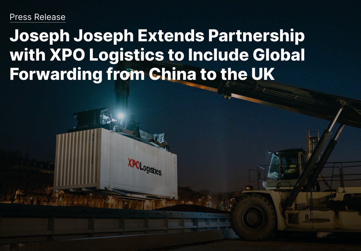 XPOLogistics_Eu's tweet photo. What happens when a customer entrusts one partner with its entire #supplychain?
Seven months after launching our partnership, we were already distributing Joseph Josep products in the UK. Now, we will also manage #globalforwarding from China to the UK.
🔗https://t.co/DCegkz7ohN https://t.co/j78BgbXv9g