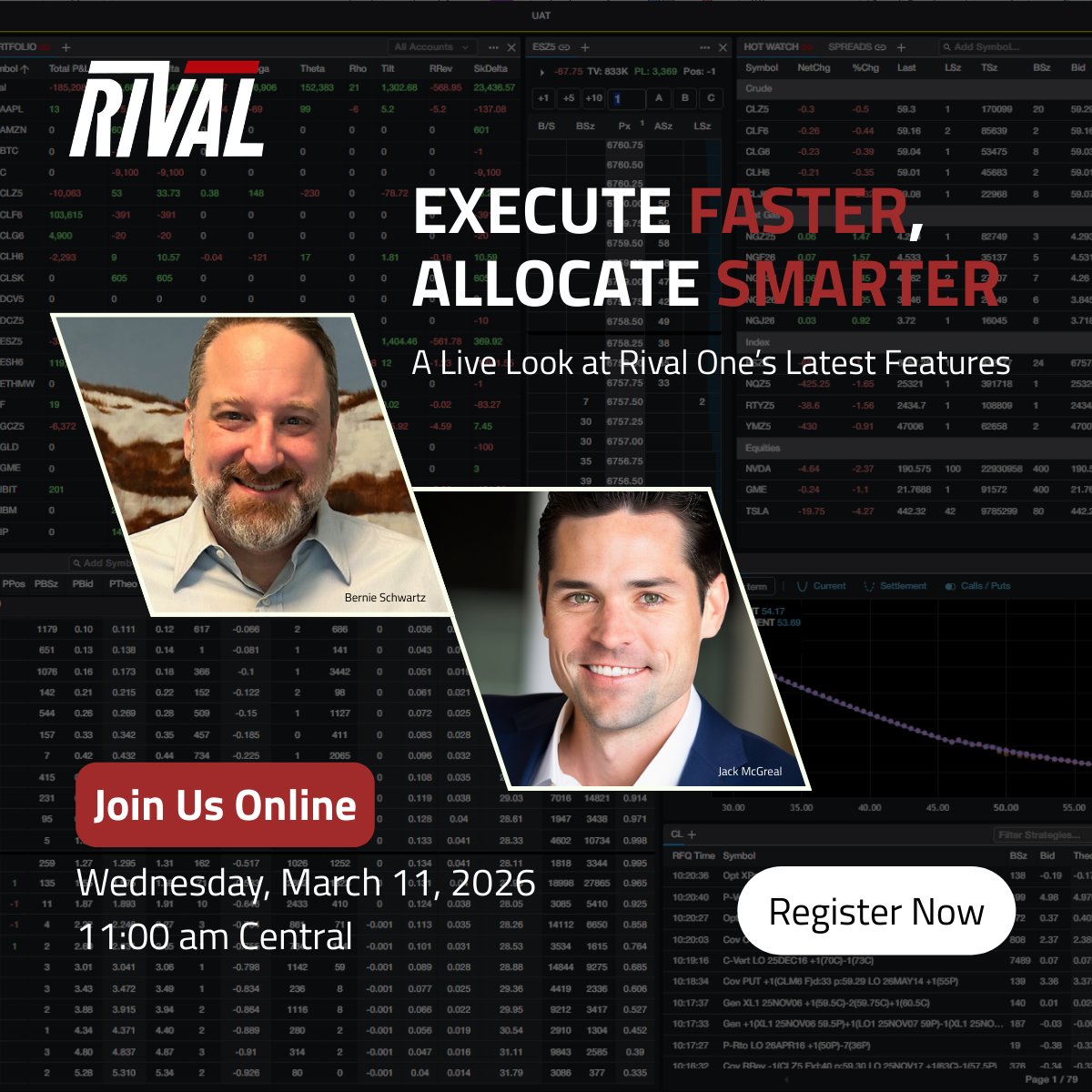 RivalSystems's tweet photo. We're hosting a live webinar on March 11 to showcase some new features we've been working on.

🗓 March 11 at 11:00 am | Live + Q&amp;A 

https://t.co/TbQ3La9iBD 

#RivalOne #OEMS #TradingTechnology #OrderManagement #PropTrading #AssetManagement #ExecutionWorkflow https://t.co/CGdME7ABFn