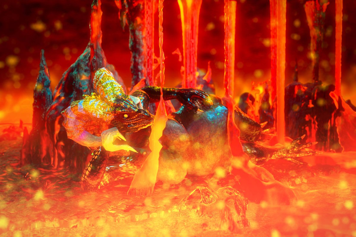 Farionelle's tweet photo. Anthro Kulve Taroth (my wife) with scene!

 #furry #3D #furryart #dragon #monsterhunter #MHworld #kulvetaroth #kulve_taroth #scalies #animation #turntable #ケモノ #ドラゴン #メスケモ #マム・タロト https://t.co/9g5IOtcucA