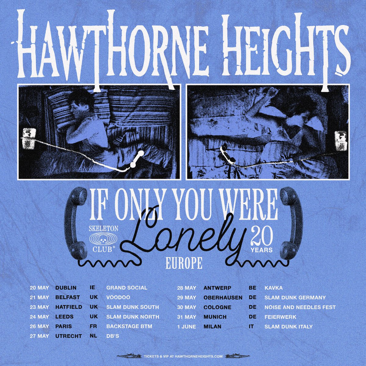 HawthorneHgts's tweet photo. New headline dates added to the EU leg of our Lonely World Tour! Can’t wait to see you this Summer. Celebrating 20 years of our album of If Only You Were Lonely - this is going to be a special one 🖤

Get tickets and VIP at https://t.co/GH2z6jgQpl https://t.co/c6fP02X0nj