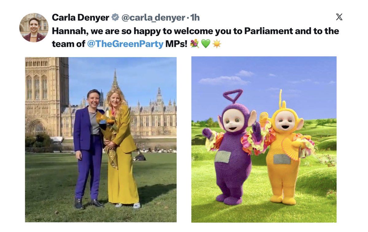 Tinky  Winky  and  Laa-laa.      <a href="/TheGreenParty/">The Green Party</a>