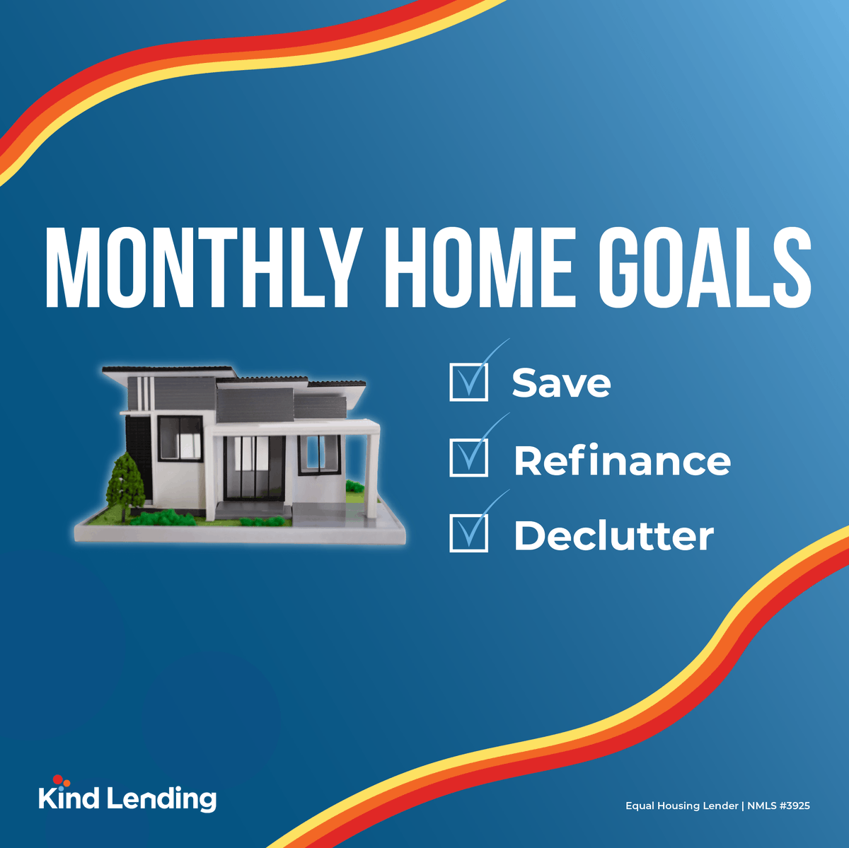 KindLending's tweet photo. What’s your March home goal? Whether it’s refinancing, saving for a down payment, or dreaming big we’ll help you check the boxes. ✔️ 

#HomeGoals #KindLending #FebruaryFocus https://t.co/zJzxxWO2bw