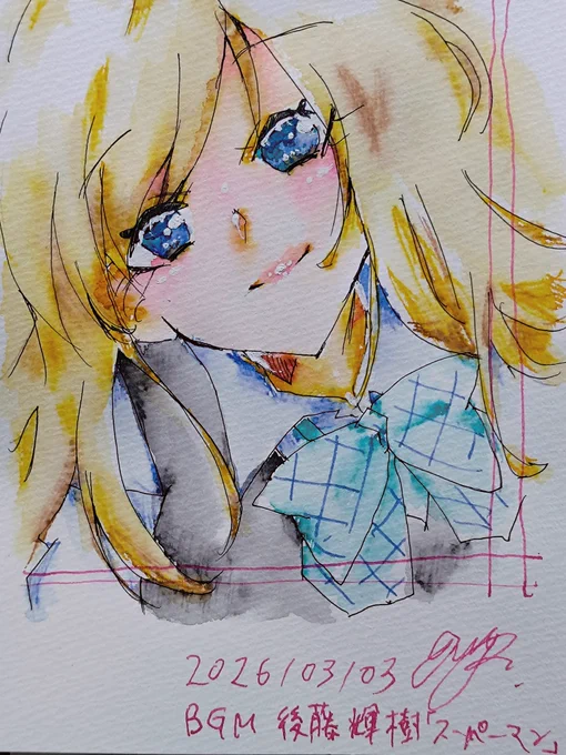 ホワイトが足りてないなと思ったが…爪楊枝に修正液つけてちまちまやってるんですよね。プロや神絵師はそんなことしないと思うけど。