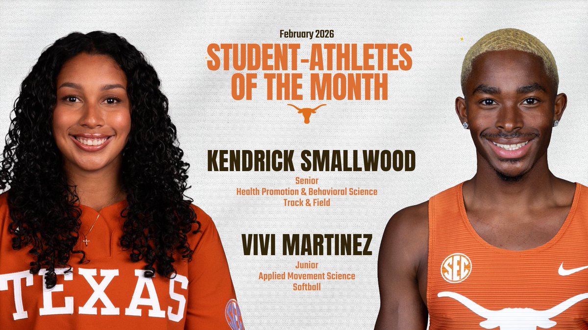 Congratulations Vivi and Kendrick on being selected as February’s Student-Athletes of the Month! We’re so proud to highlight your hard work and tremendous growth! #Texcellence