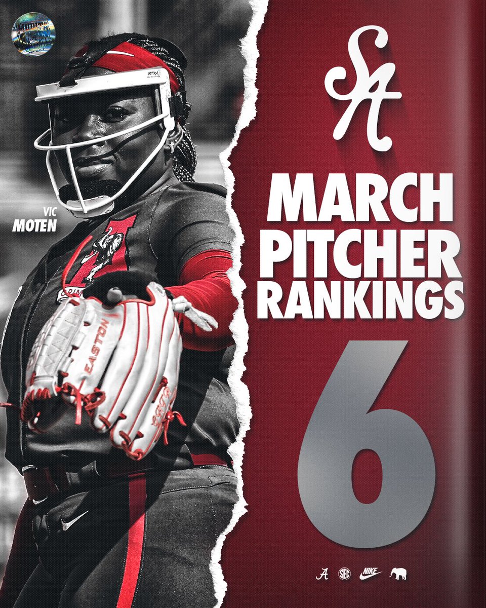 AlabamaSB's tweet photo. The highest ranked freshman pitcher in the country📈

@vic_moten07 x @SoftbalAmerica 

#Team30 #RollTide https://t.co/k8PqrAJLr6